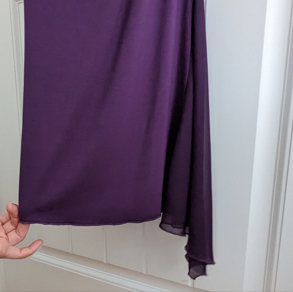 Philip Decaprio Purple Surplice Jersey Midi Dress - Size S - Picture 3 of 7
